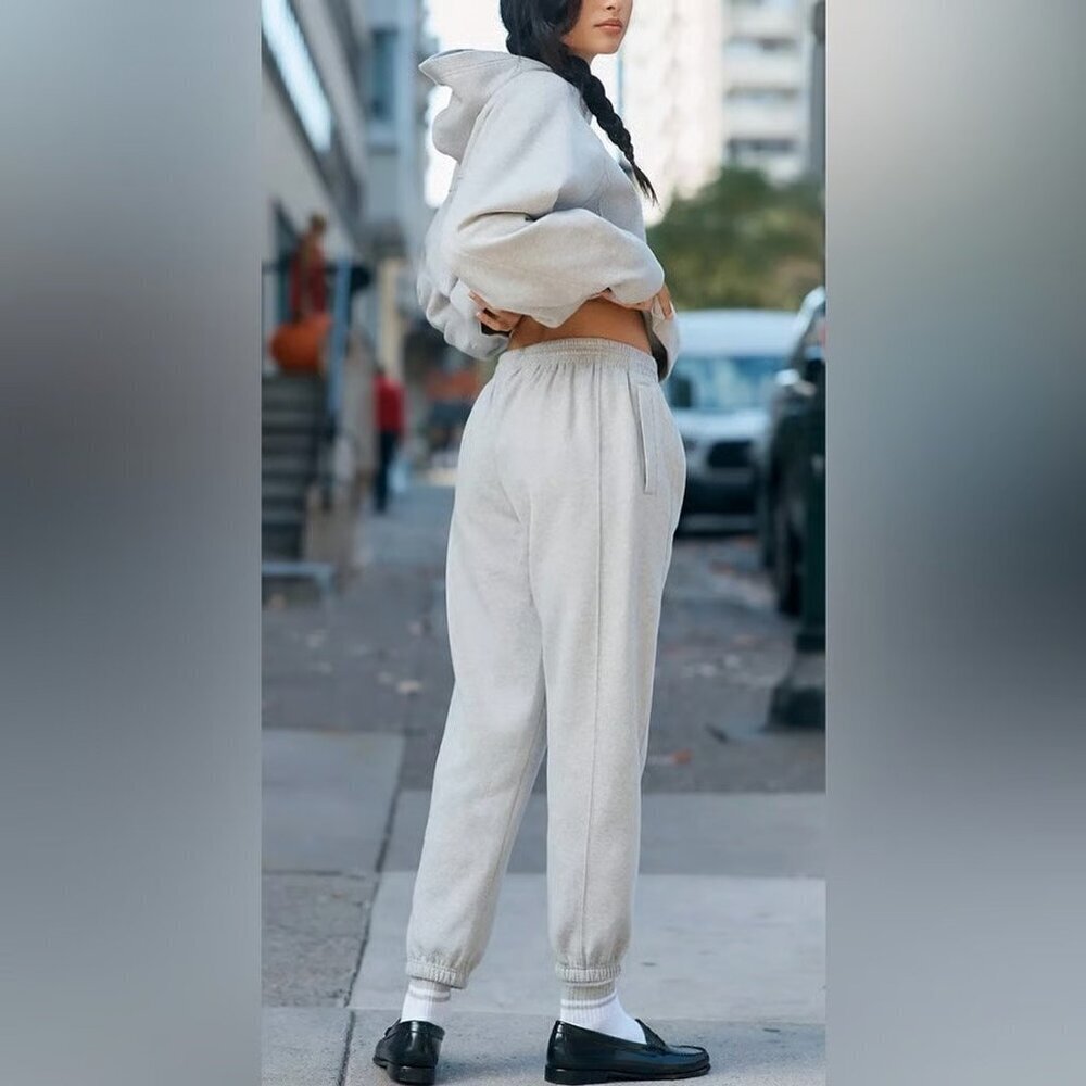 Daily Practice by Anthropologie Sparkle Joggers Light Grey L - Picture 3 of 3